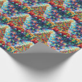 Kerst Waterverf Glas in lood inpakpapier (Hoek)