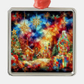 Kerst Waterverf Glas in lood Ornament (Voorkant)