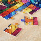 Kerst Waterverf Glas in lood puzzel Legpuzzel (Zijkant)