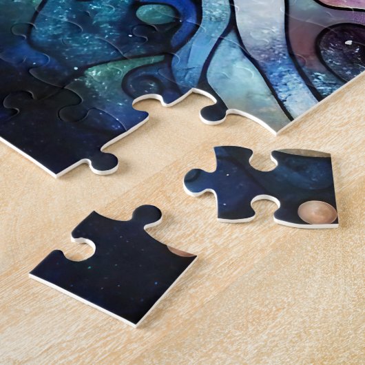 Kerst Waterverf Glas in lood puzzel Legpuzzel (Zijkant)