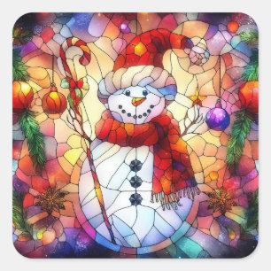 Kerst Waterverf Glas in lood Stickers