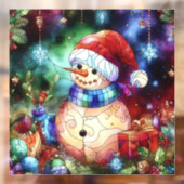 Kerst Waterverf Glas in lood Venster Cling Raamsticker (Vel 2)