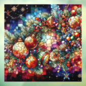 Kerst Waterverf Glas in lood Venster Cling Raamsticker (Vel 3)