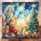 Kerst Waterverf Glas in lood Venster Cling Raamsticker (Vel 2)