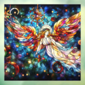 Kerst Waterverf Glas in lood Venster Cling Raamsticker (Vel 3)