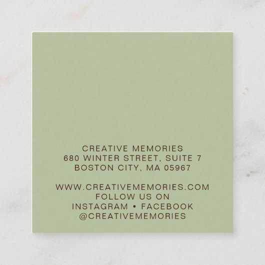 Kerst Waterverf Greenery Bedankt Vierkante Visitekaartje (Achterkant)