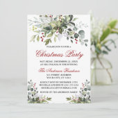 Kerst Waterverf Greenery Red Berries Kaart (Staand voorkant)