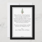 Kerst Waterverf Groen Botanisch Zwart Feestdagenkaart (Achterkant)