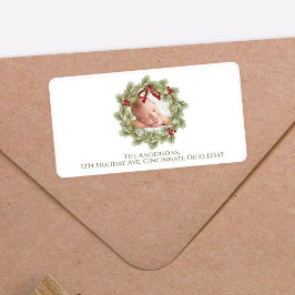 Kerst Waterverf groen krans bladeren Etiket