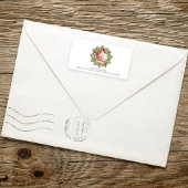 Kerst Waterverf groen krans bladeren Etiket