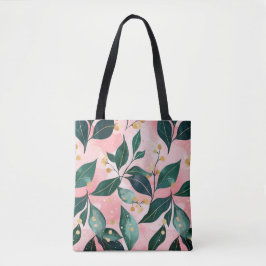 Kerst waterverf groen met goudbessen tote bag