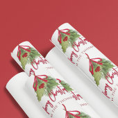 Kerst Waterverf groen rode kalligrafie Cadeaupapier