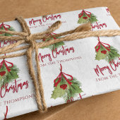 Kerst Waterverf groen rode kalligrafie Inpakpapier Vel