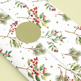 Kerst Waterverf groen rood Holly Tissuepapier