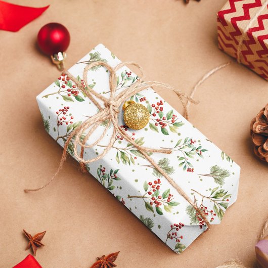 Kerst Waterverf groen rood Holly Tissuepapier