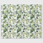 Kerst Waterverf groen vakantie Cadeaupapier (Vlak)