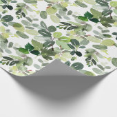 Kerst Waterverf groen vakantie Cadeaupapier (Hoek)