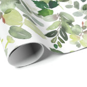 Kerst Waterverf groen vakantie Cadeaupapier (Rol Hoek)