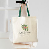 Kerst Waterverf Groene Leraren Tote Bag