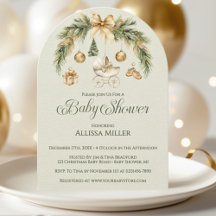 Kerst Waterverf Groene Winter Baby Shower