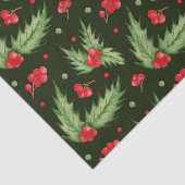 Kerst Waterverf Holly Berry met bladeren Tissuepapier (Detail)