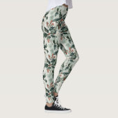 Kerst Waterverf Holly Flowers and Berries Leggings (Rechts)