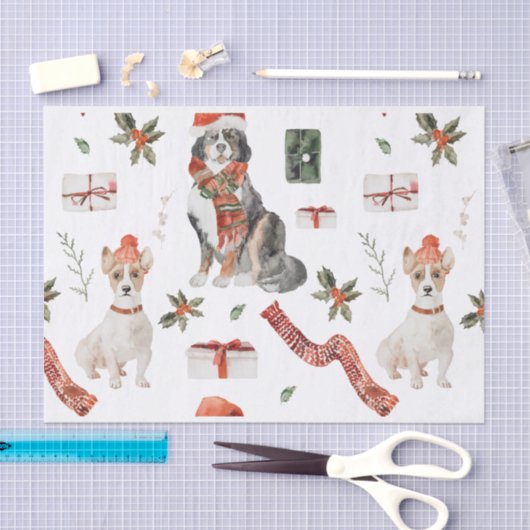 Kerst Waterverf hond en kat Tissuepapier (Craft)