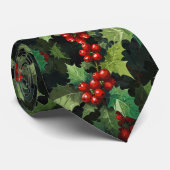 Kerst waterverf Hulst bes bladeren botanisch Stropdas (Opgerold)