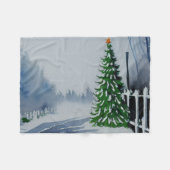 Kerst-Waterverf in het binnenland Fleece Deken (Voorkant (Horizontaal))