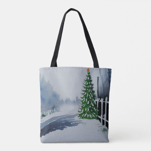 Kerst-Waterverf in het binnenland Tote Bag (Achterkant)