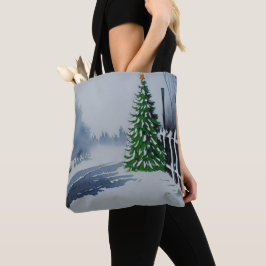 Kerst-Waterverf in het binnenland Tote Bag