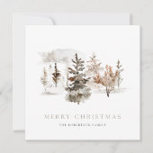 Kerst waterverf kaart met winterlandschap (Voorkant)