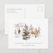 Kerst waterverf kaart met winterlandschap (Voorkant / Achterkant)