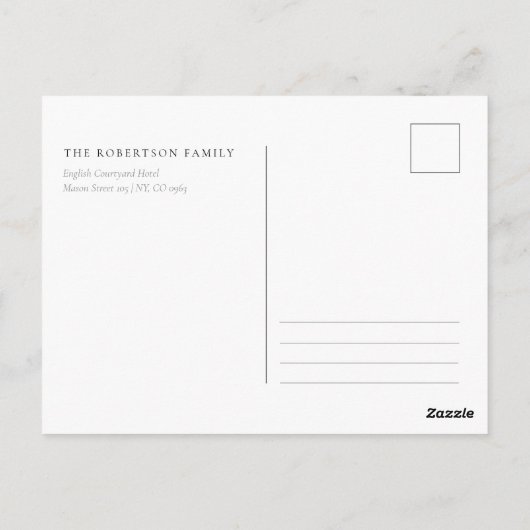 Kerst waterverf kaart met winterlandschap (Achterkant)