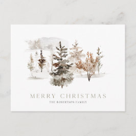 Kerst waterverf kaart met winterlandschap