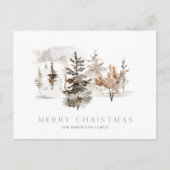 Kerst waterverf kaart met winterlandschap (Voorkant)