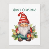 Kerst waterverf kabouter tekst toevoegen Vakantie Feestdagenkaart (Voorkant)