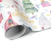 Kerst waterverf kabouters cadeaupapier (Rol Hoek)