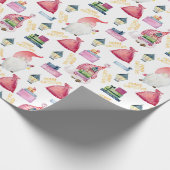 Kerst waterverf kabouters cadeaupapier (Hoek)