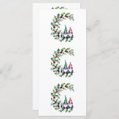 Kerst Waterverf kabouters zitten op Holly Twig (Voorkant / Achterkant)