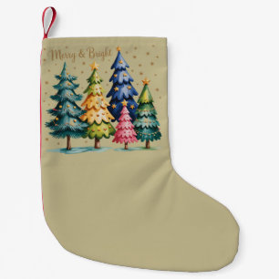 Kerst Waterverf Kerstbomen Roze Boom Kleine Kerstsok