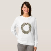 Kerst waterverf krans boog t-shirt (Voorkant volledig)