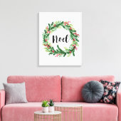 Kerst waterverf krans canvas afdruk (Insitu (Woonkamer))