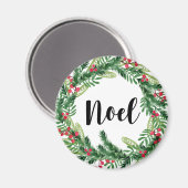 Kerst waterverf krans magneet (Voorkant / Achterkant)