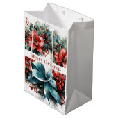 Kerst Waterverf krans met Holly Medium Cadeauzakje (Voorkant Gekanteld)