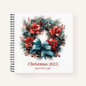 Kerst Waterverf krans met Holly Notitieboek (Voorkant)