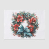 Kerst Waterverf krans met Holly Tissuepapier (Voorkant)