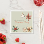 Kerst Waterverf Mistletoe Aangepaste Berichtnaam Servet (Insitu)