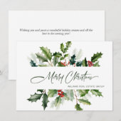 Kerst Waterverf Mistletoe Corporate Groet Feestdagenkaart (Voorkant / Achterkant)