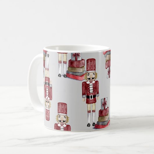 Kerst Waterverf Notenkraker Patroon Koffiemok (Voorkant links)